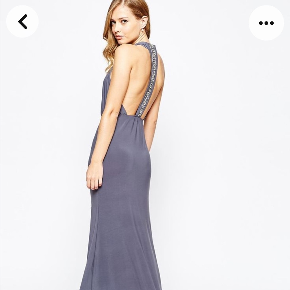 TFNC beaded maxi dress navy blue size L